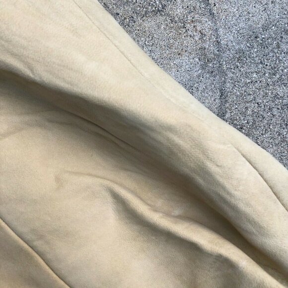 MICHAEL HOBAN Women's Vintage 90s SMALL North Beach Leather Tan Tank Top Shirt﻿ - Picture 3 of 7